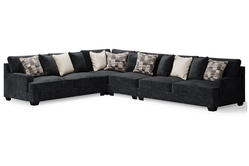 Lavernett Charcoal 4-Piece Sectional - SET | 5960366 | 5960367 | 5960377 | 5960346 - Nova Furniture