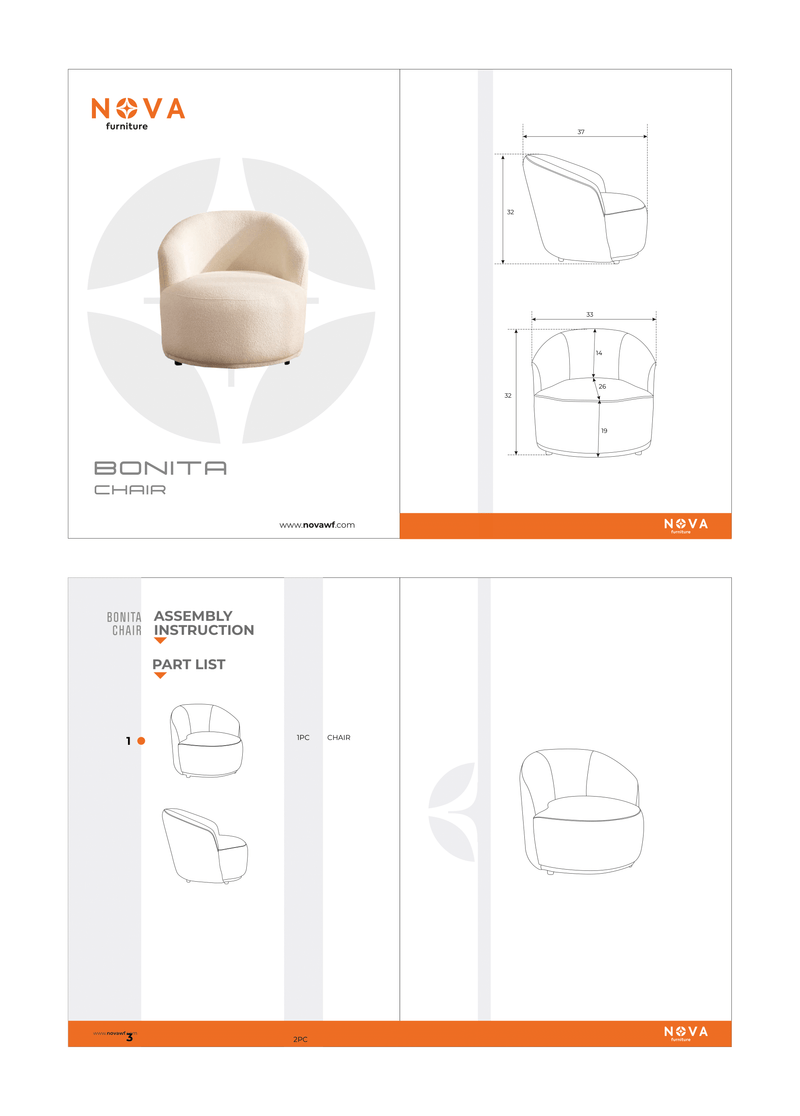 Bonita Ivory Boucle Accent Chair  [ETA: 4/30]