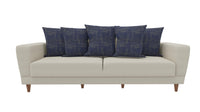 Dolce Cream/Blue 3-Seater Sofa Bed