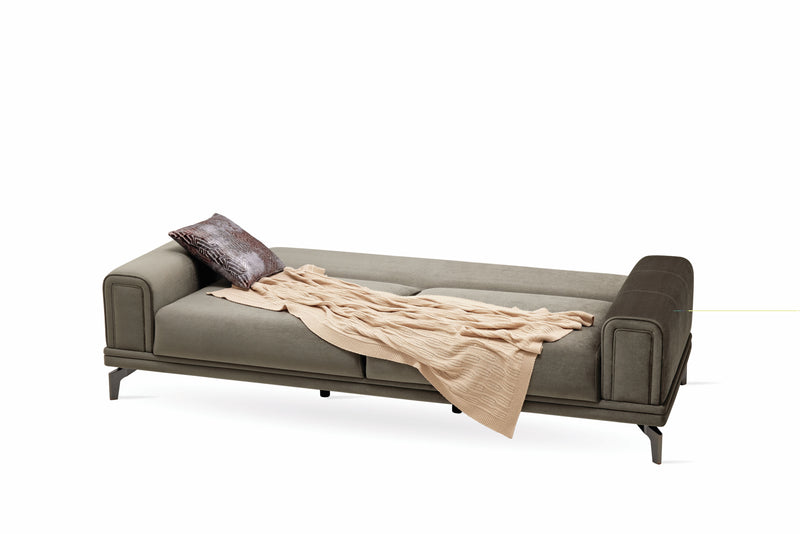 Evora Khaki Green 3-Seater Sofa Bed