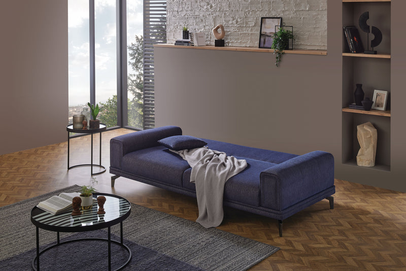 Evora Blue Gray 3-Seater Sofa Bed