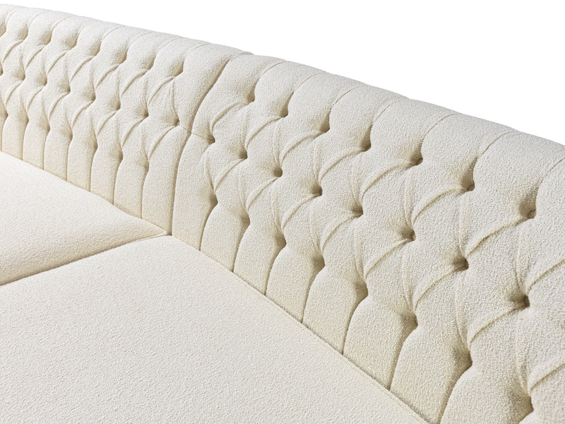 Ella Ivory Boucle Curved Sectional