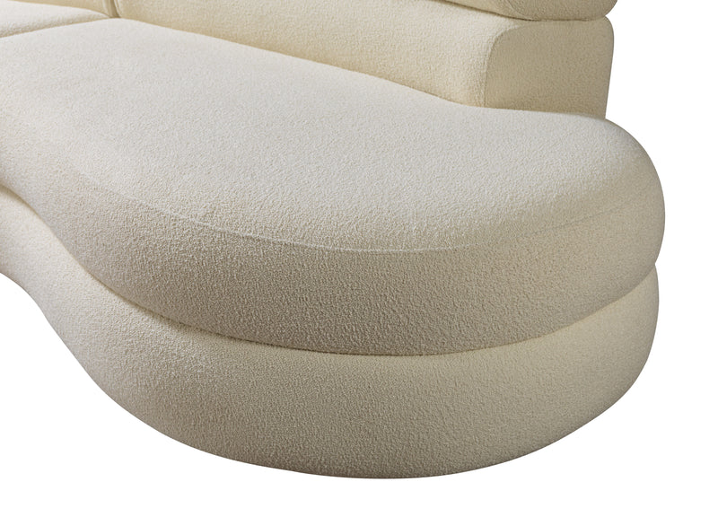 Larissa Ivory Boucle Curved Sectional