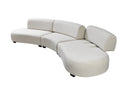 Olivia Ivory Boucle 3-Piece Curved Sectional