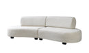 Olivia Ivory Boucle 2-Piece Curved Sectional