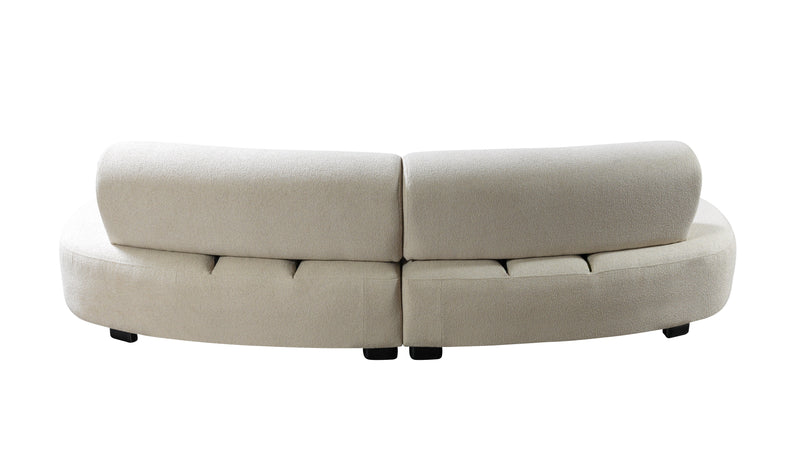 Olivia Ivory Boucle 2-Piece Curved Sectional