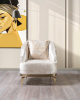 Santana Ivory Velvet Chair
