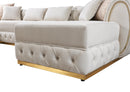 Jessie Ivory Velvet  Double Chaise Sectional