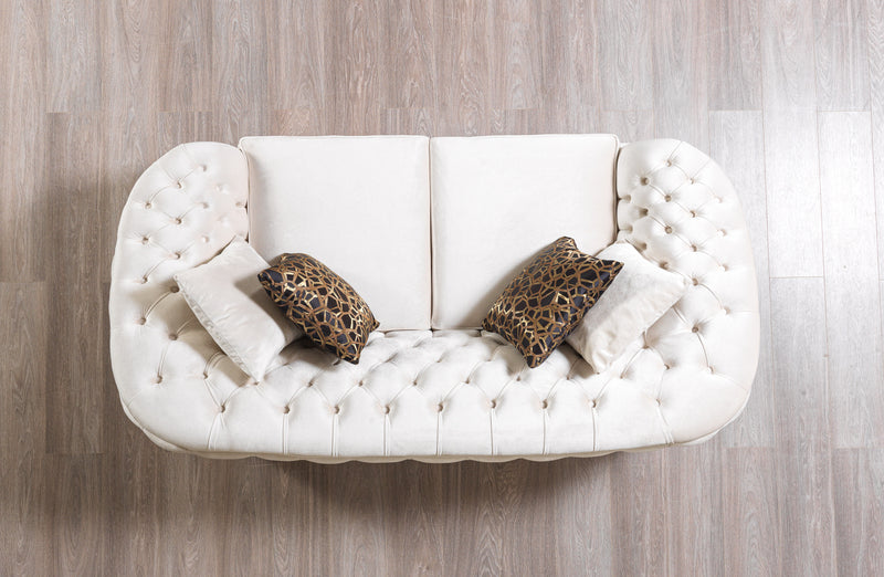 Lupino Ivory Velvet Sofa & Loveseat