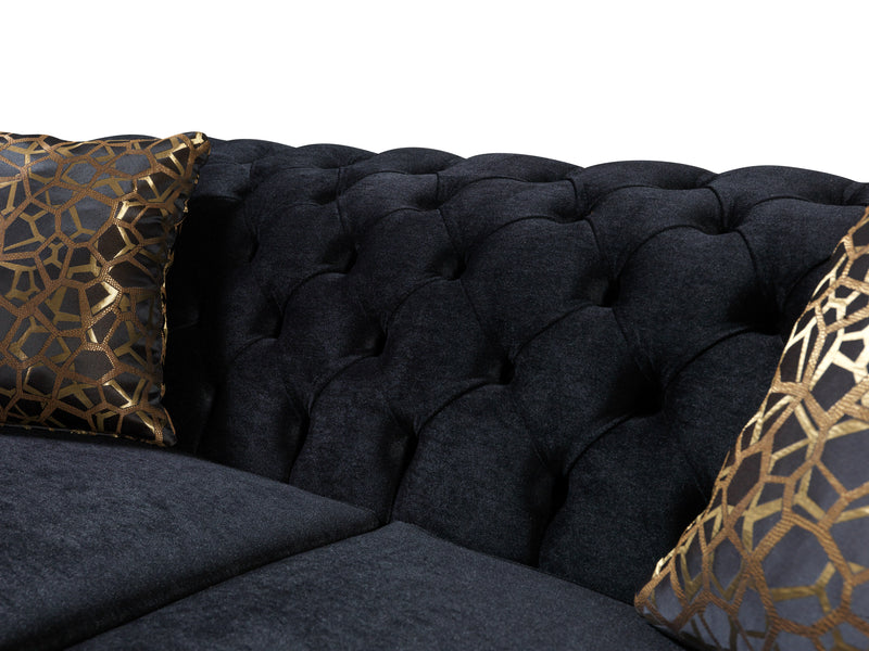 Lupino Black Velvet Sofa & Loveseat