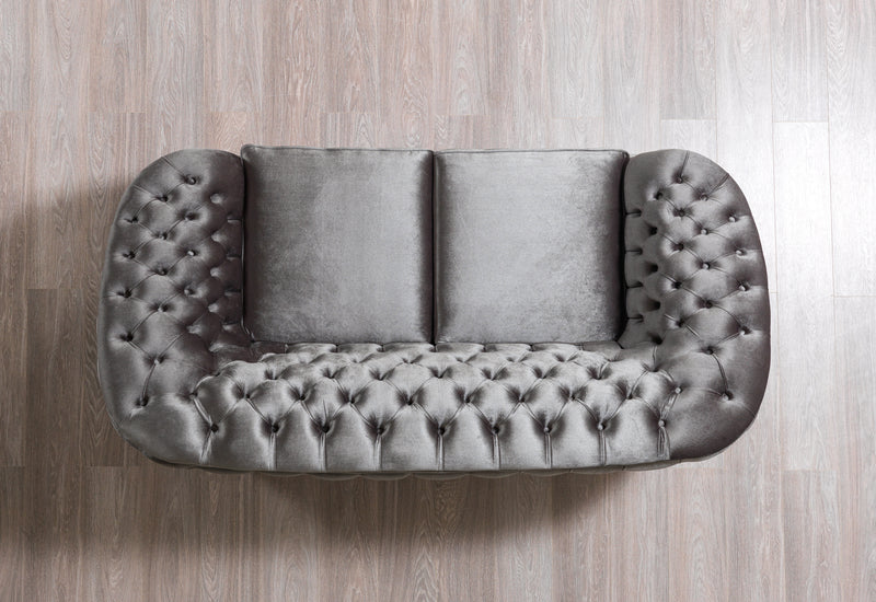 Lupino Gray Velvet Sofa & Loveseat