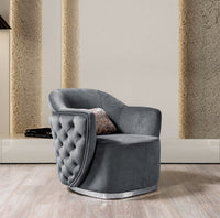 Victoria Gray Velvet Chair [ETA: 5/10]
