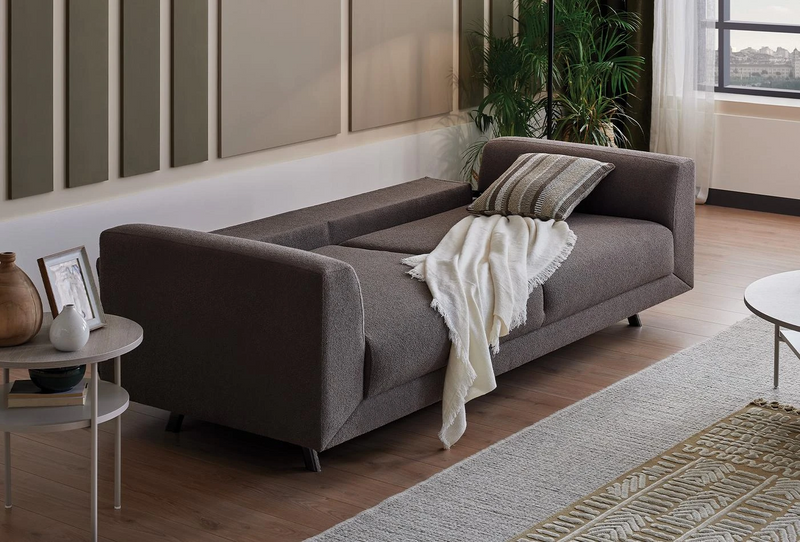 Basel Taupe Boucle 3-Seater Sofa Bed