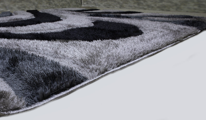 3D Shaggy GRAY-BLACK Area Rug - 3D444