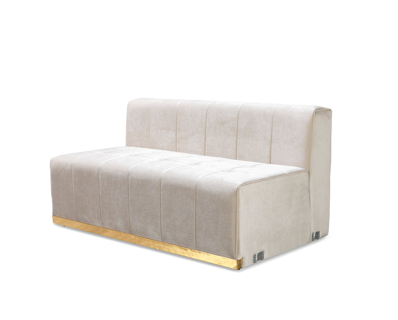 Elisha Ivory Velvet Double Chaise Sectional