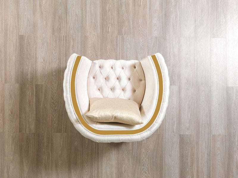 Fanci Ivory Velvet Chair