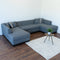 [SEPTEMBER SPECIALS]  Grayson Gray Linen Double Chaise Sectional