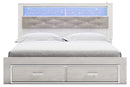 Altyra White King Upholstered Bookcase Bed with Storage - SET | B100-14 | B2640-56S | B2640-69 | B2640-95 - Nova Furniture