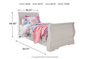 Anarasia White Twin Sleigh Bed - SET | B129-63 | B129-82 | B129-62 - Nova Furniture