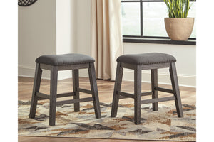 Caitbrook Gray Counter Height Upholstered Barstool, Set of 2 - D388-024 - Nova Furniture
