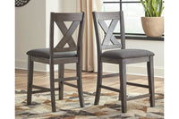 Caitbrook Gray Counter Height Upholstered Barstool, Set of 2 - D388-124 - Nova Furniture