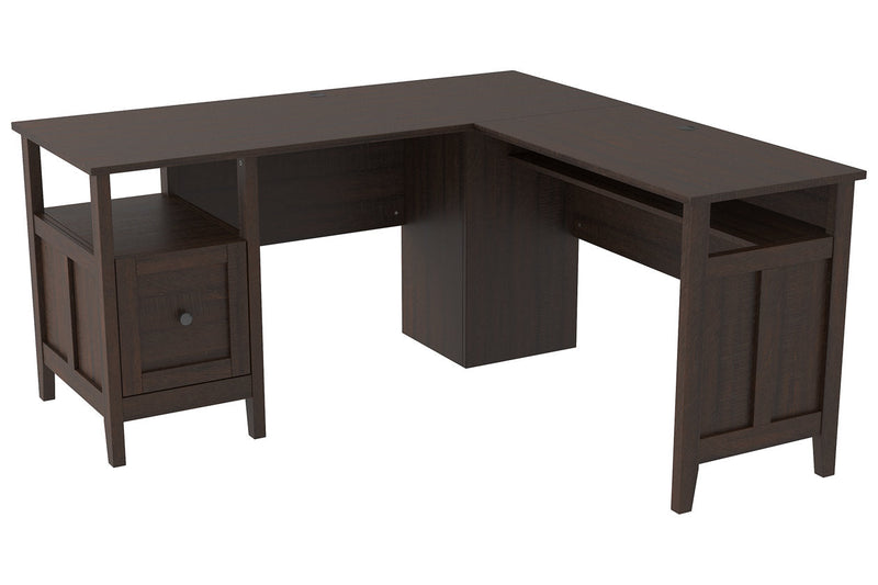 Camiburg Warm Brown 2-Piece Home Office Desk - SET | H283-34 | H283-34R - Nova Furniture