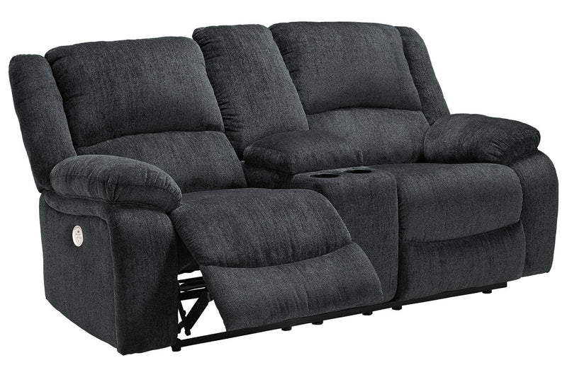 Draycoll Slate Power Reclining Loveseat with Console - 7650496 - Nova Furniture