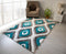 3D Shaggy GRAY-TURQOUISE Area Rug - 3D151