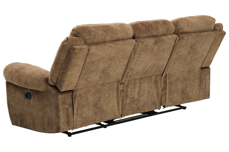 Huddle-Up Nutmeg Reclining Sofa with Drop Down Table - 8230489 - Nova Furniture