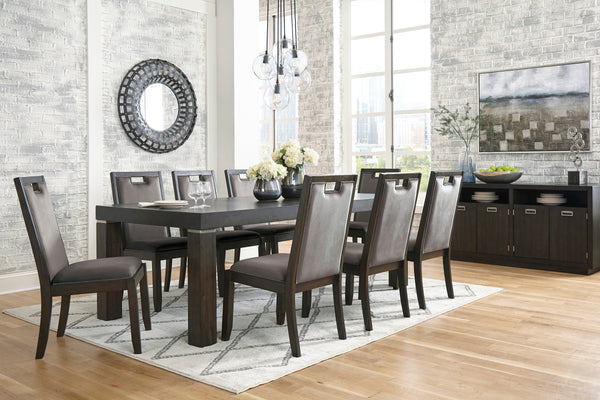 Hyndell Gray/Dark Brown Extendable Dining Set - SET | D731-35 | D731-01(4) - Nova Furniture