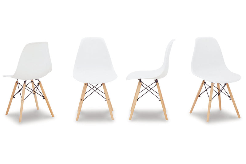 Jaspeni White/Natural Dining Chair, Set of 4 - D200-02 - Nova Furniture