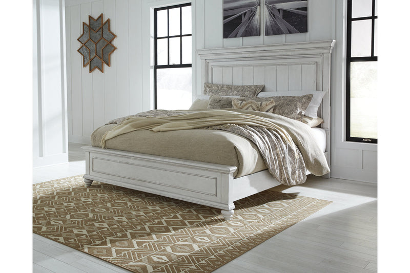 Kanwyn Whitewash King Panel Bed - SET | B777-56 | B777-58 | B777-97 - Nova Furniture