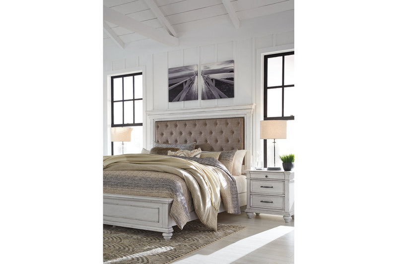 Kanwyn Whitewash King Panel Bed - SET | B777-56 | B777-97 | B777-158 - Nova Furniture