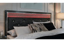 Kaydell Black Queen Upholstered Panel Bed - SET | B1420-157 | B1420-54 | B1420-96 - Nova Furniture