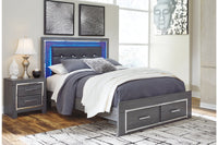 Lodanna Gray Queen Panel Bed with 2 Storage Drawers - SET | B214-54S | B214-57 | B214-96 - Nova Furniture