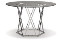 Madanere Chrome Finish Dining Table - D275-15 - Nova Furniture