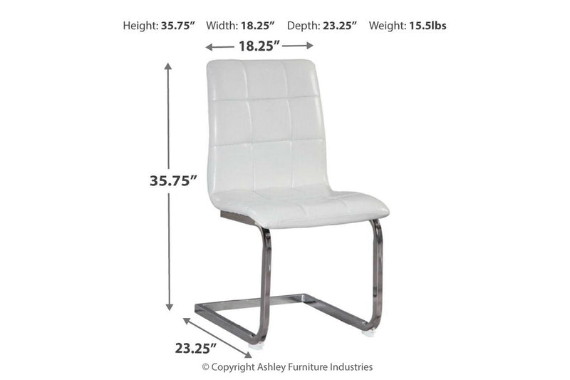 Madanere White/Chrome Finish Dining Chair, Set of 4 - D275-02 - Nova Furniture