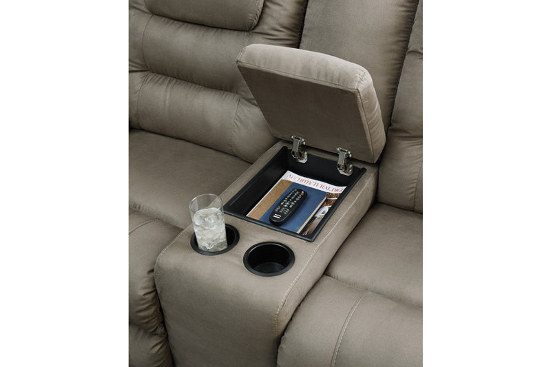 McCade Cobblestone Reclining Loveseat with Console - 1010494 - Nova Furniture
