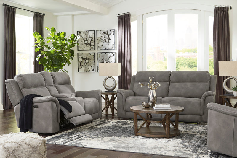 Next-Gen DuraPella Slate Power Reclining Living Room Set - SET | 5930147 | 5930118 - Nova Furniture