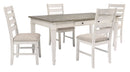 Skempton White/Light Brown Rectangular Dining Set - SET | D394-25 | D394-01(2) - Nova Furniture