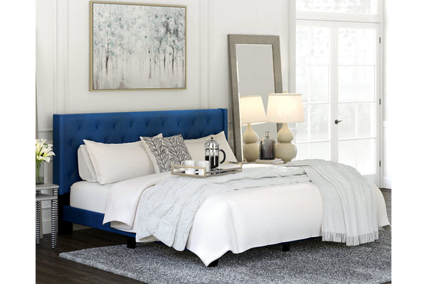 Vintasso Blue King Upholstered Bed - B089-182 - Nova Furniture