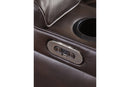 Warnerton Chocolate Power Reclining Loveseat with Console - 7540718 - Nova Furniture