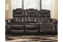 Warnerton Chocolate Power Reclining Sofa - 7540715 - Nova Furniture