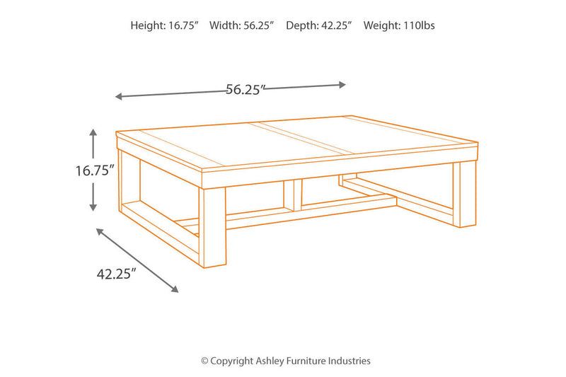 Watson Dark Brown Coffee Table - T481-1 - Nova Furniture