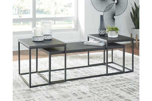 Yarlow Black Table, Set of 3 - T215-13 - Nova Furniture